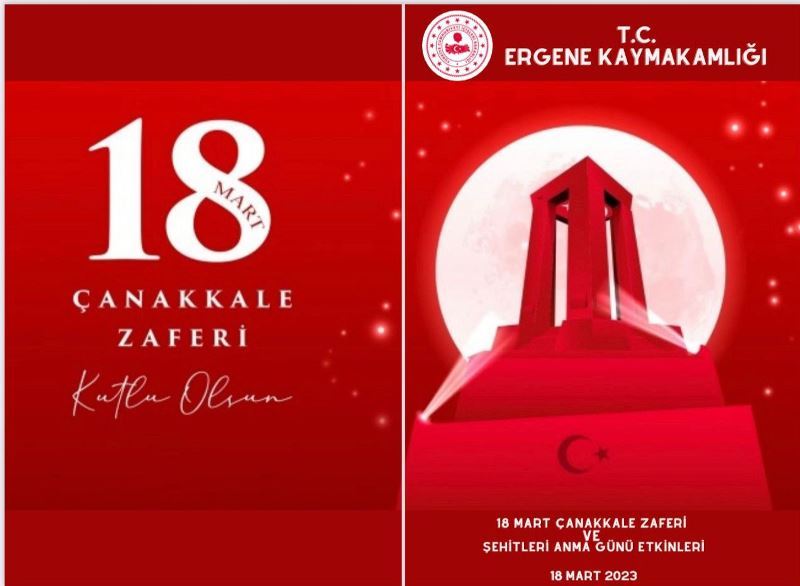 Ergene Kaymakamlığı 18 Mart Çanakkale Zaferi Ve Şehitlerini Anma Günü Programı